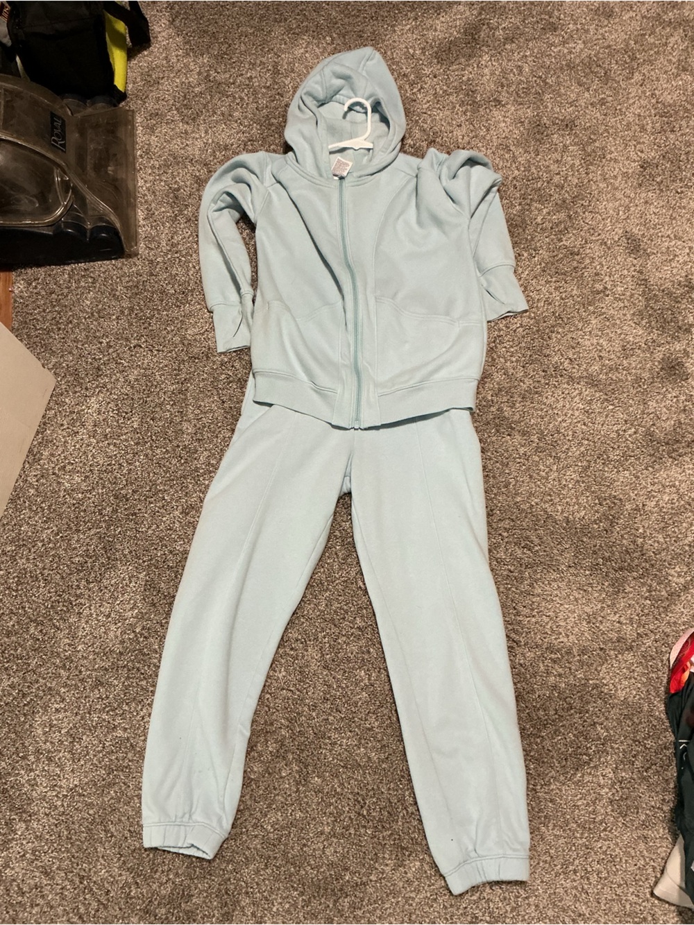 all in motion Light Blue Kids Hooded Sweats Set - Zip Jacket & Jogger Pants